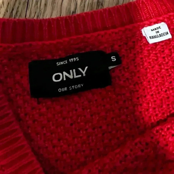 ONLY Red cotton  crop knit size S - Picture 2 of 8